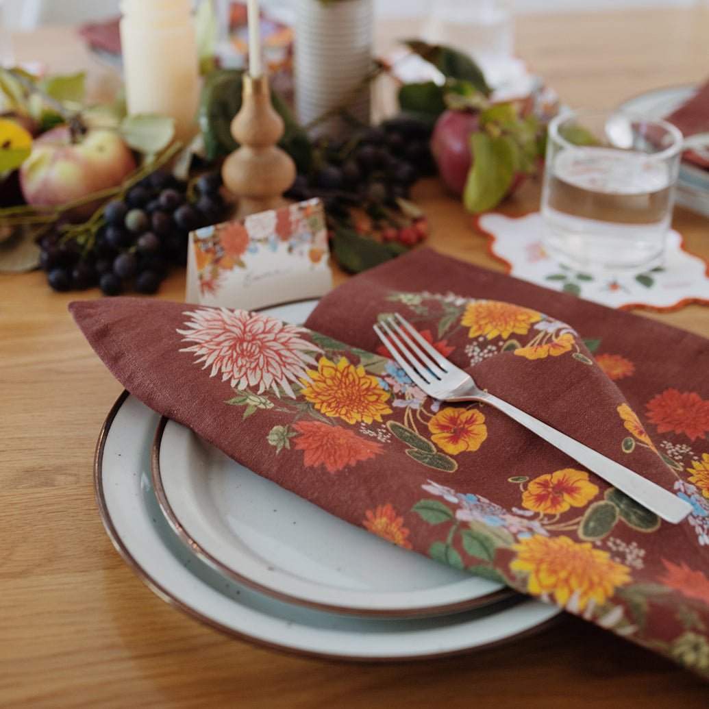 Russet Linen Table Napkins - Set of 2