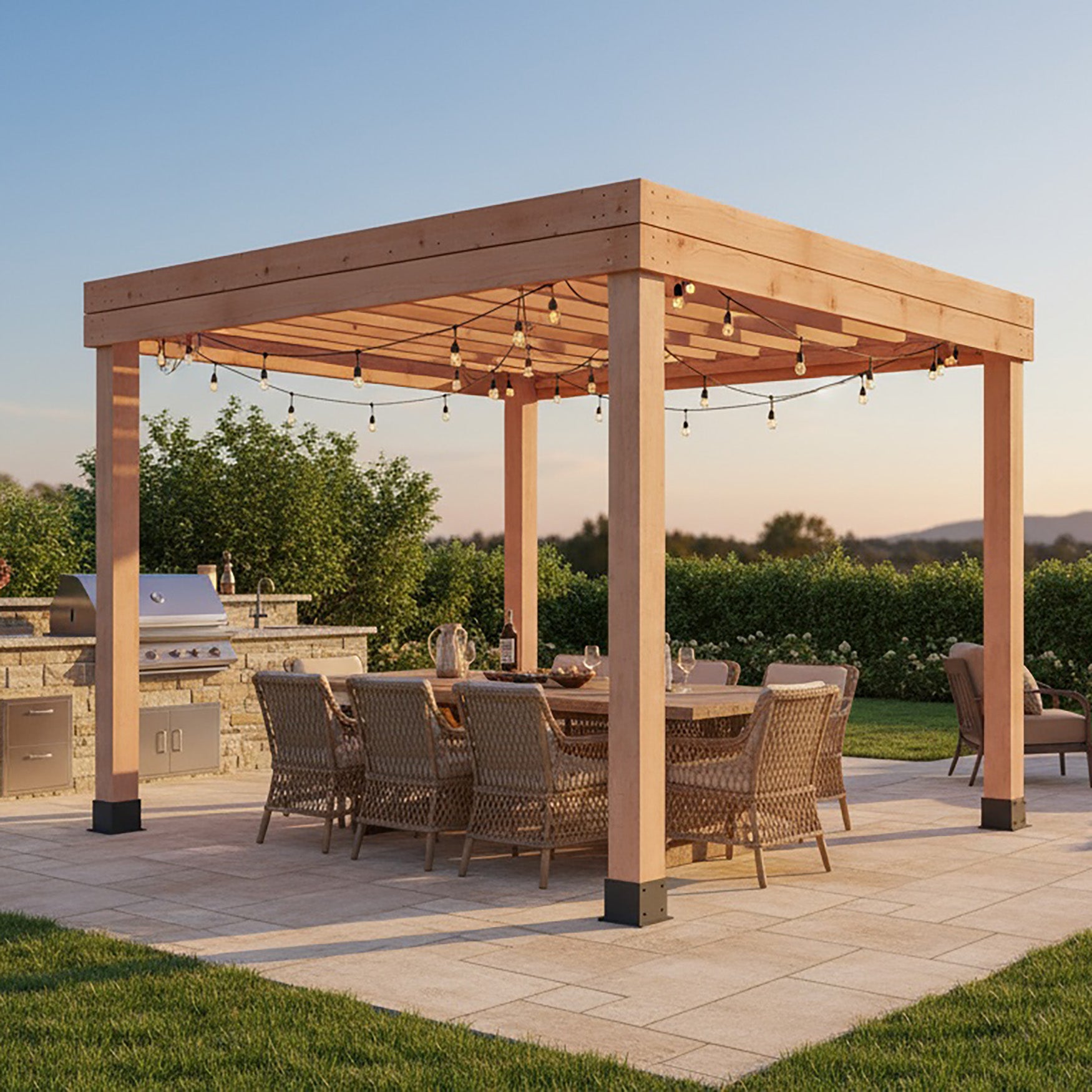 10' x 10' Western Red Cedar Urban Escape Pergola