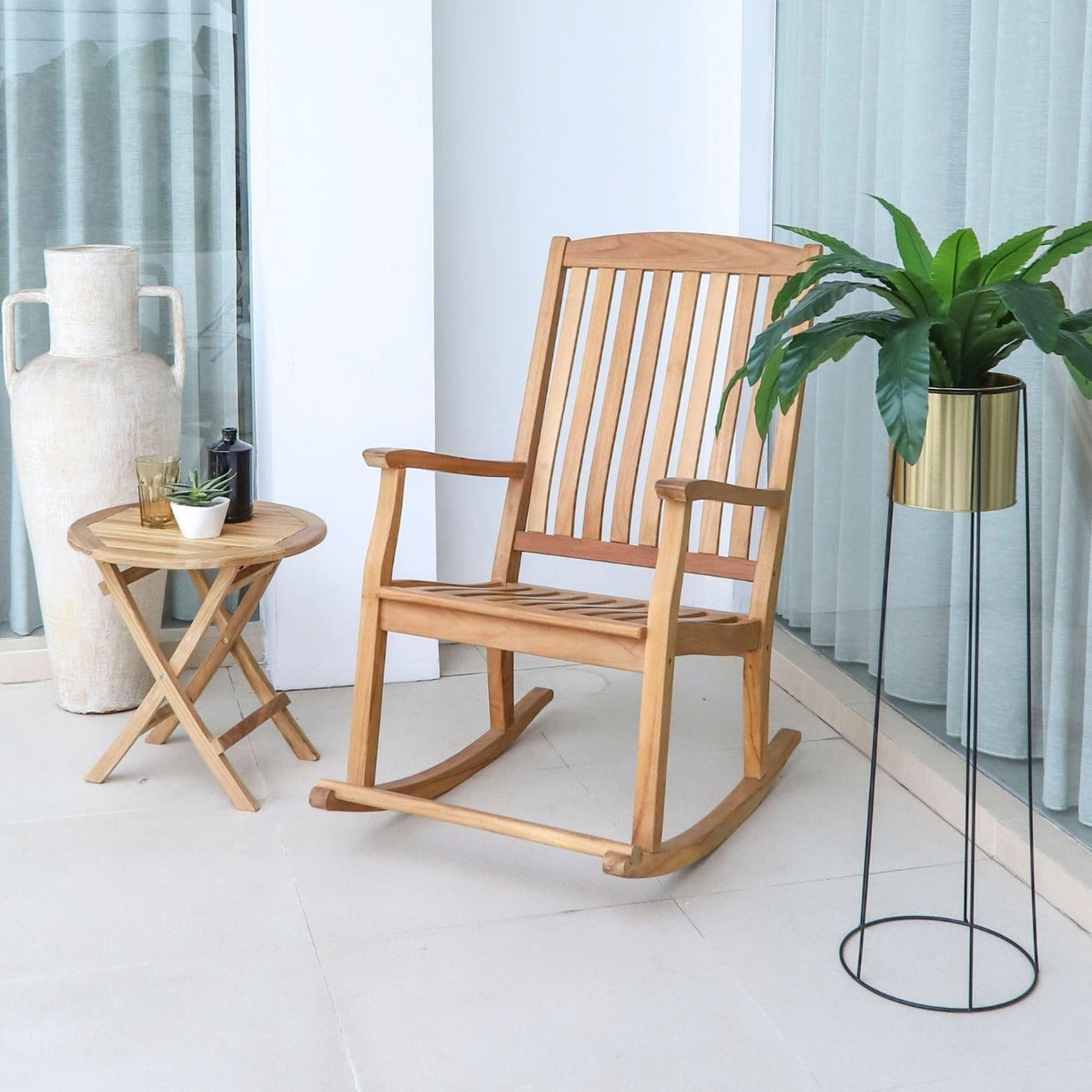 Natural Teak Telluride Outdoor Rocking Chair