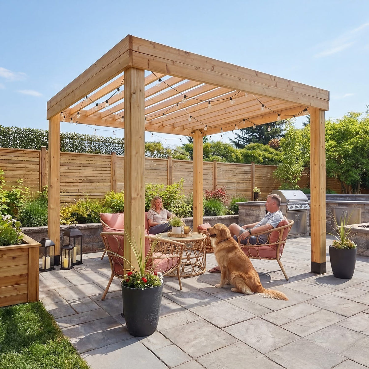 10' x 10' Western Red Cedar Urban Escape Pergola