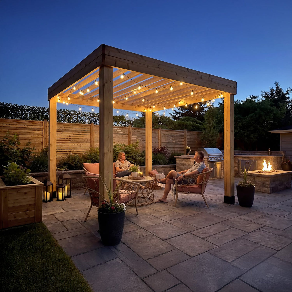 10' x 10' Western Red Cedar Urban Escape Pergola