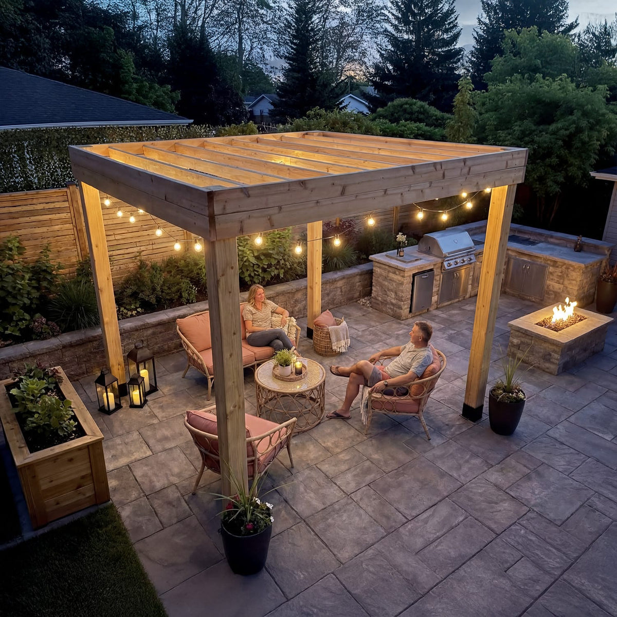 10' x 10' Western Red Cedar Urban Escape Pergola