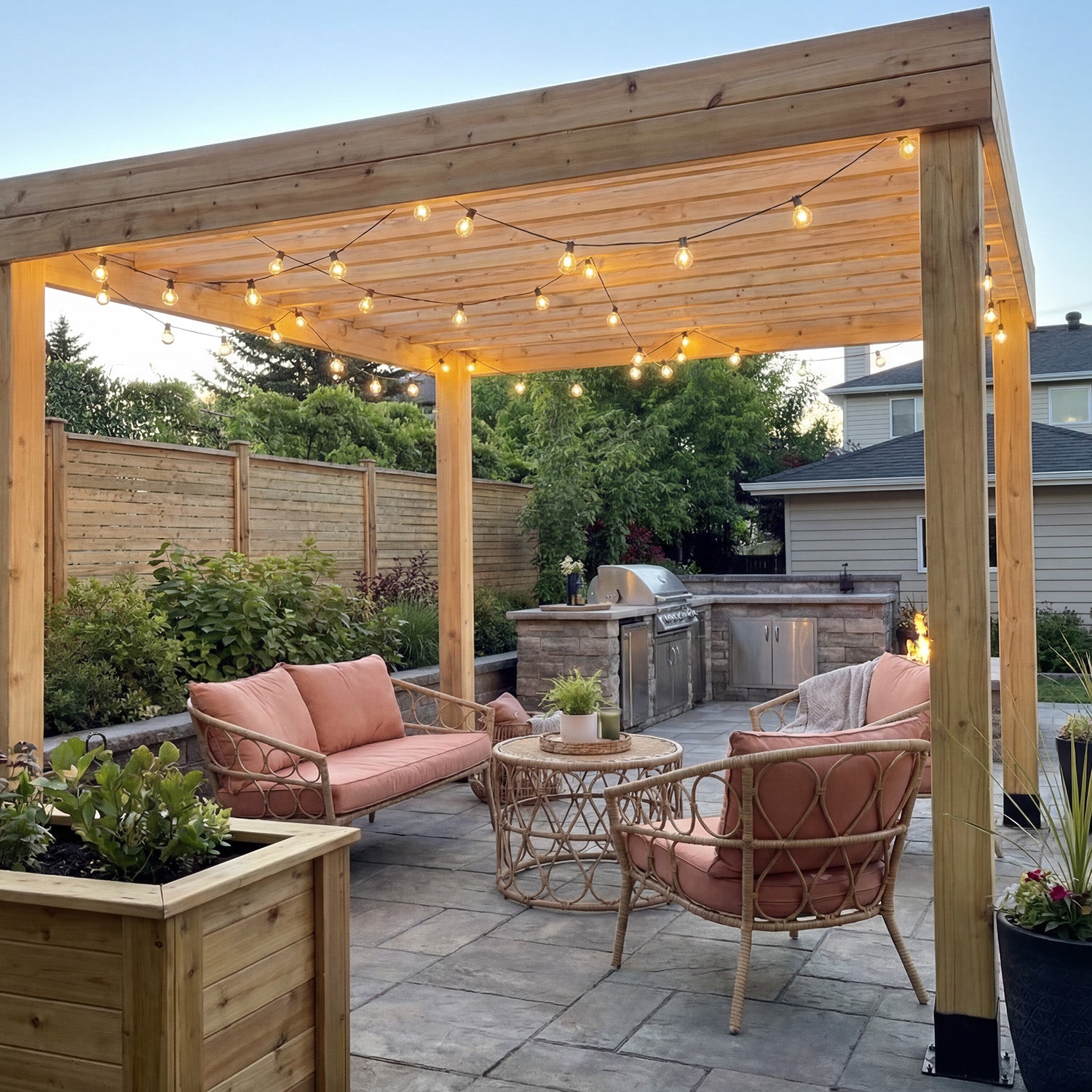 10' x 10' Western Red Cedar Urban Escape Pergola
