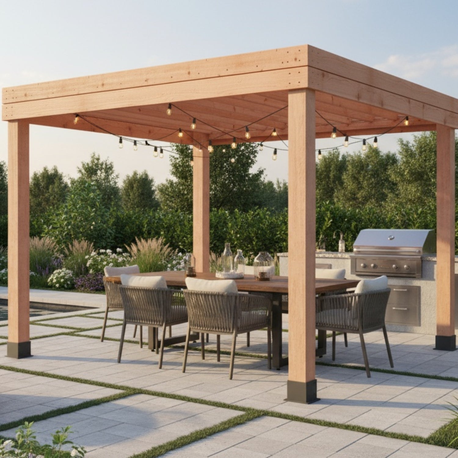 10' x 10' Western Red Cedar Urban Escape Pergola