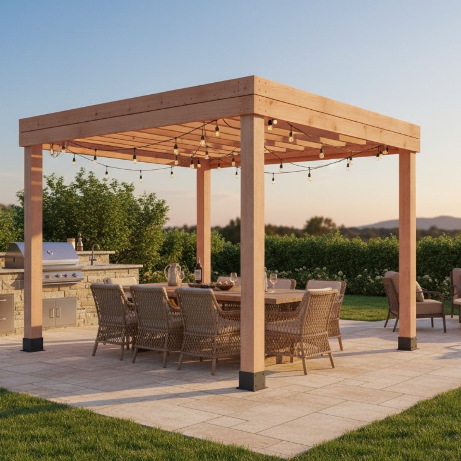 10' x 10' Western Red Cedar Urban Escape Pergola