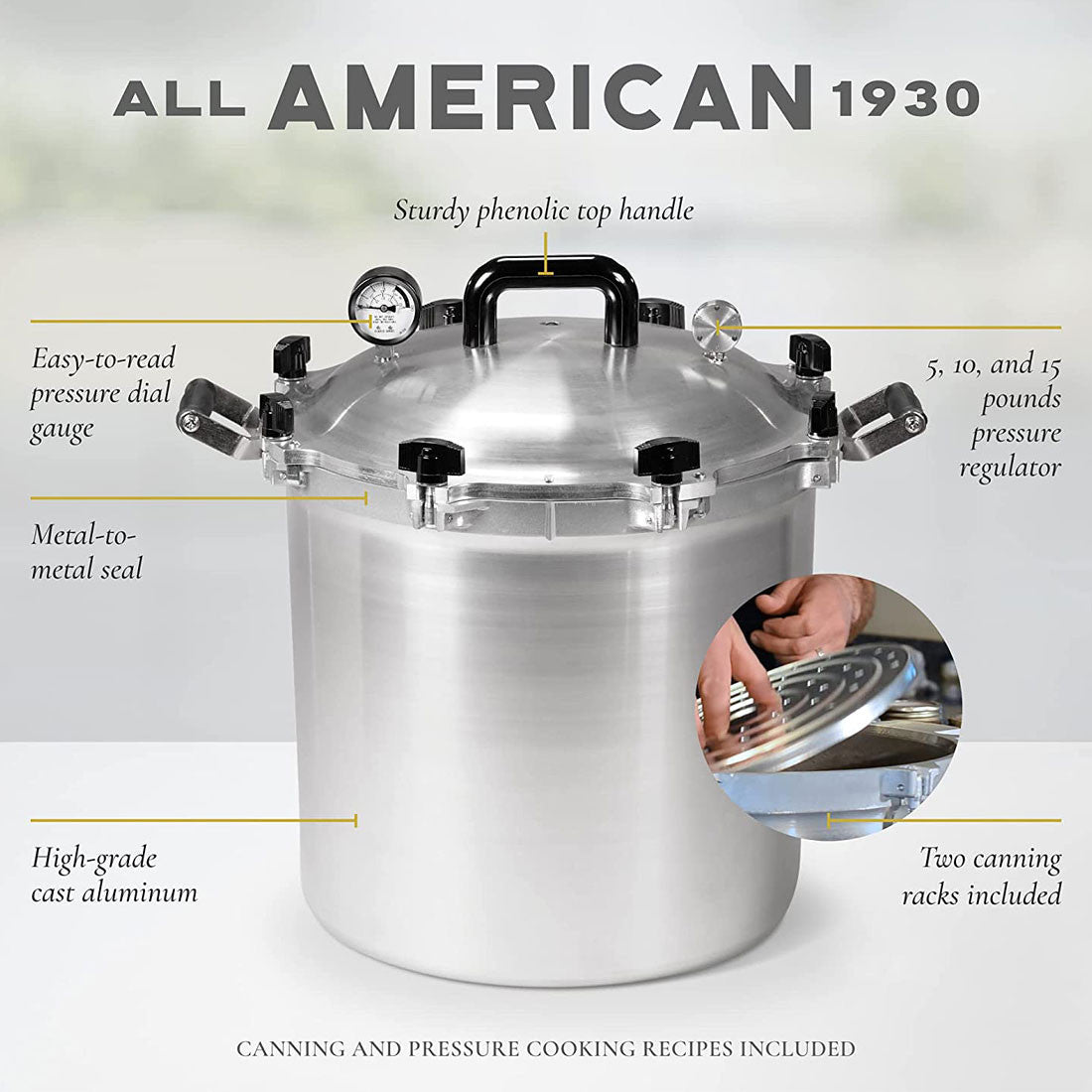 All American - Quart Pressure Cooker 圧力鍋 40リットル Amazon | オールアメリカン 圧力鍋/圧力調理器 ＜プロ仕様＞ / All