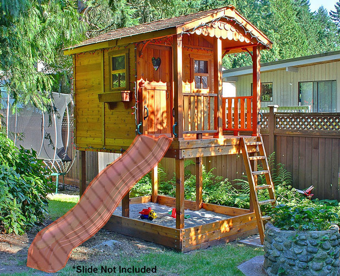 6' x 9' Cedar Playhouse & Sandbox