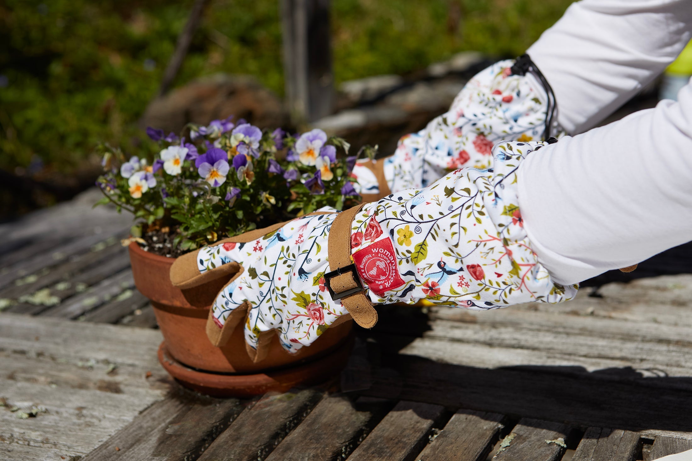 Botanical Print Gardening Arm Saver Gloves