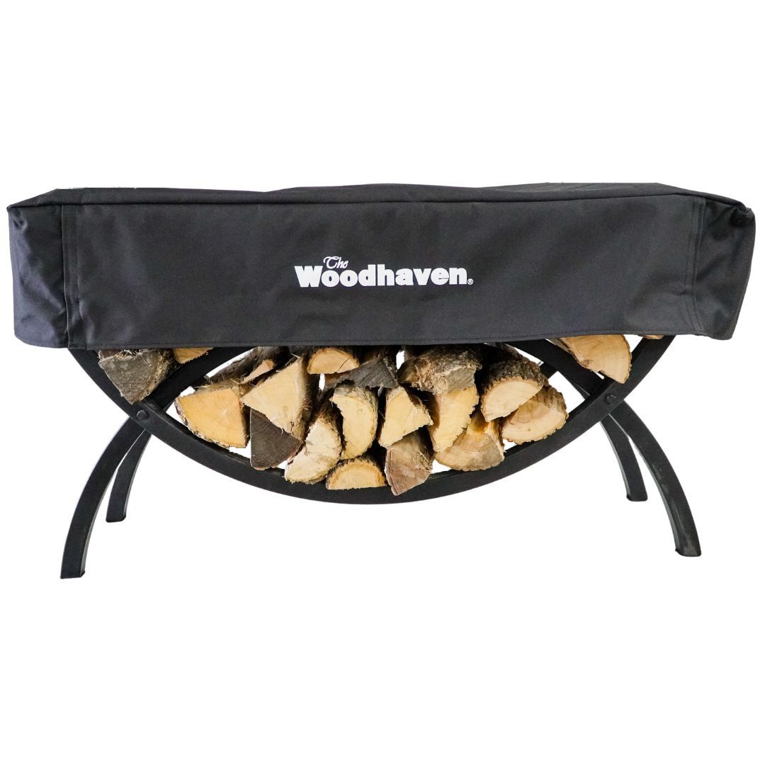 Steel Crescent Firewood Rack - 3' Long Wood Storage System