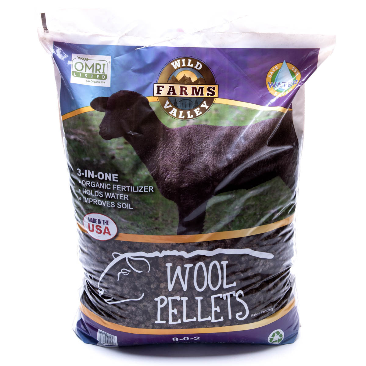 Organic Wool Garden Pellets Slow Release Fertilizer 9-0-2 - 22 lbs