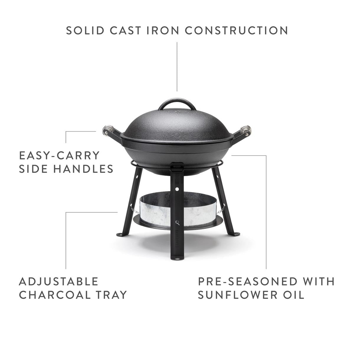 All-in-One Cast Iron Grill - 4 Quart