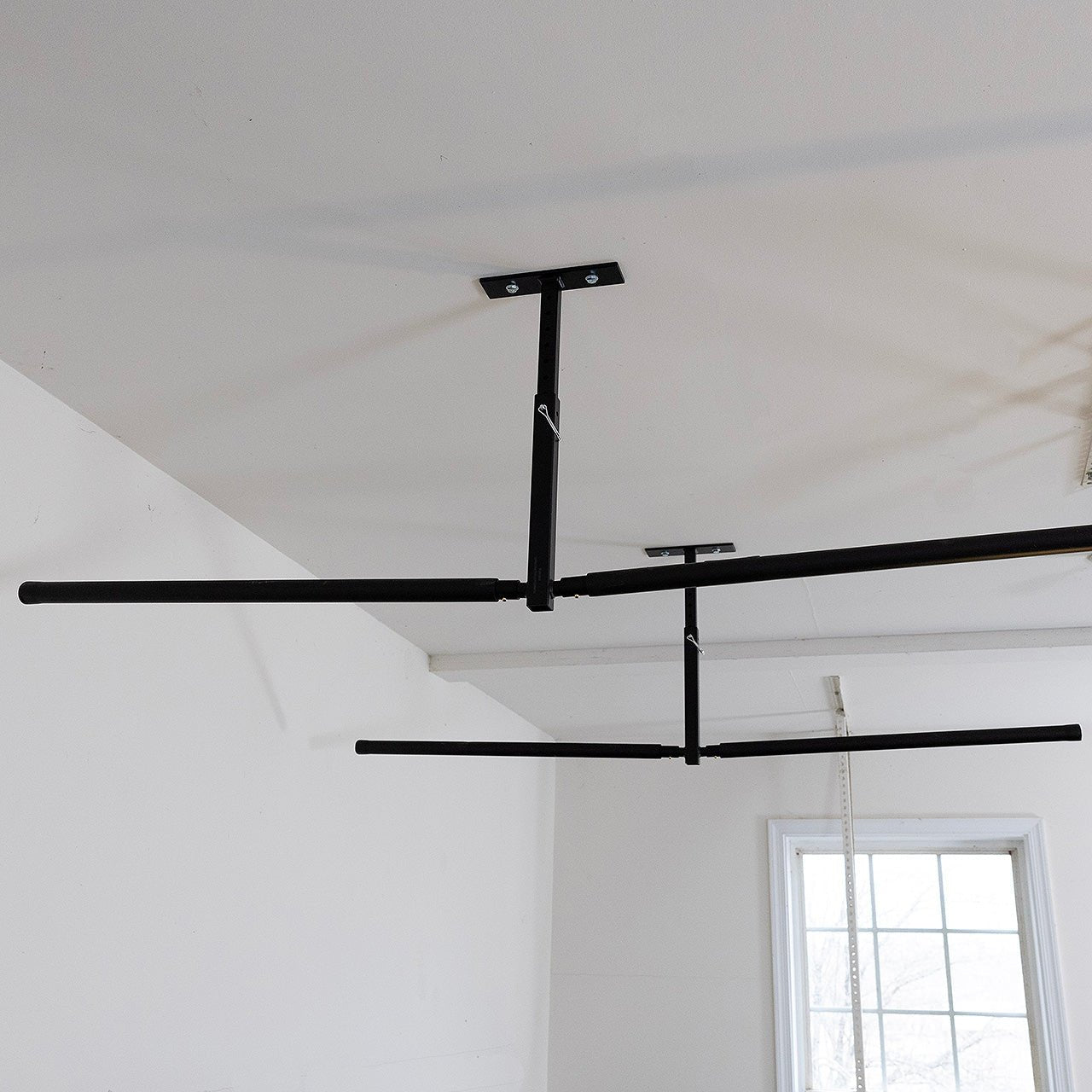 Adjustable Ceiling Hi-Port Ladder Storage Rack - Double