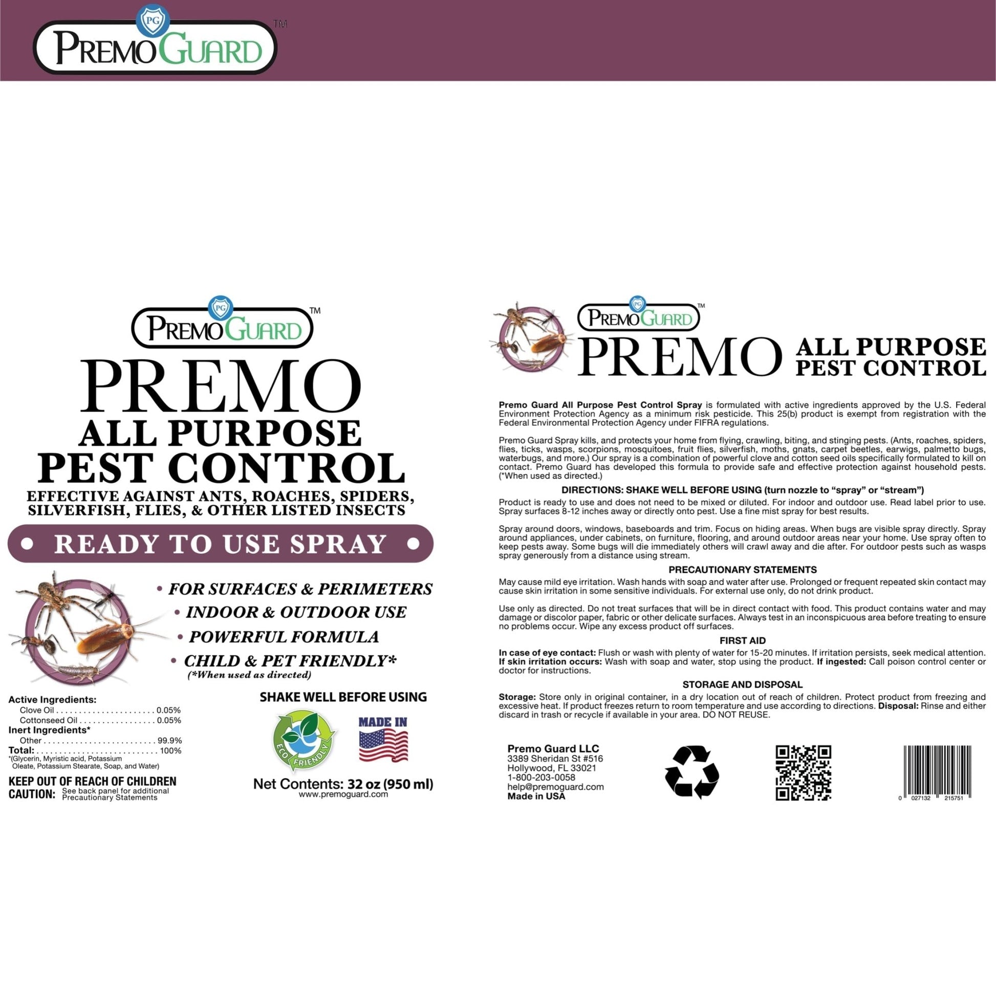 All Purpose Indoor Pest Control Spray - 32 oz
