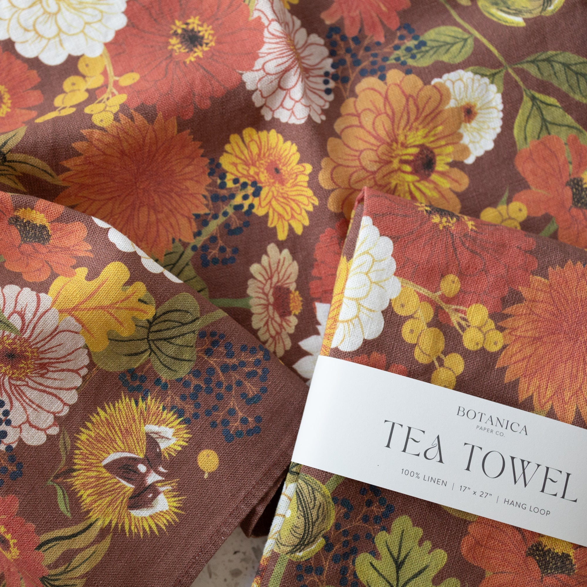 Autumn Tea Towel - 100% Linen Dishcloth option3