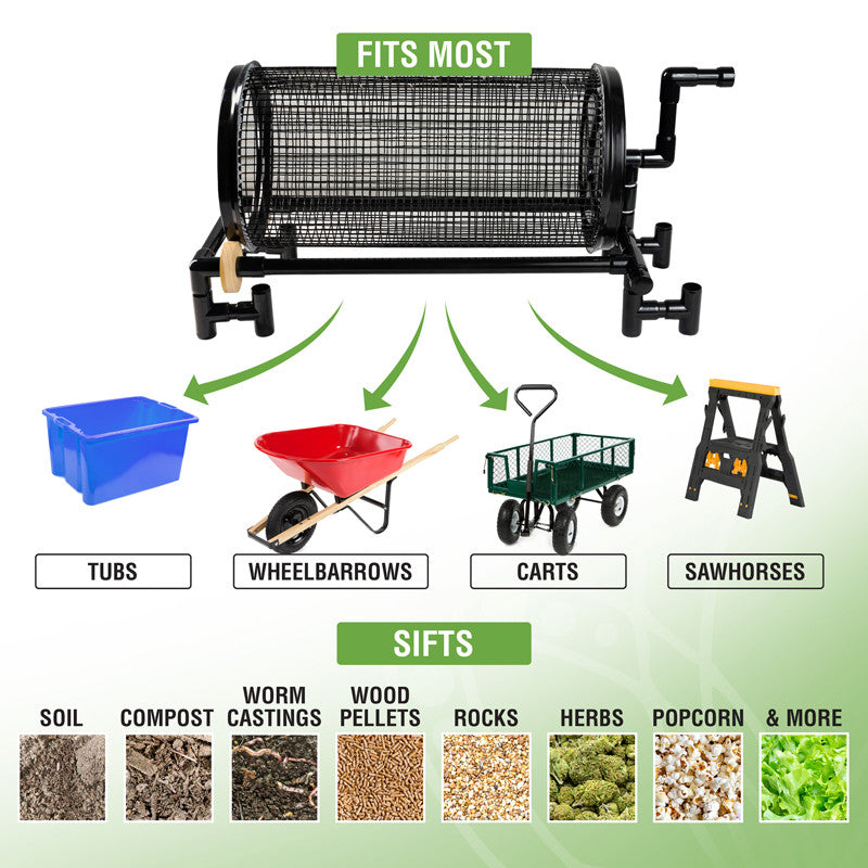 Deluxe Heavy Duty Rolling Garden Sifter