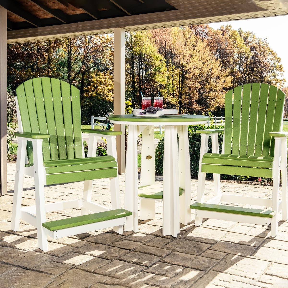 Lime Green & White