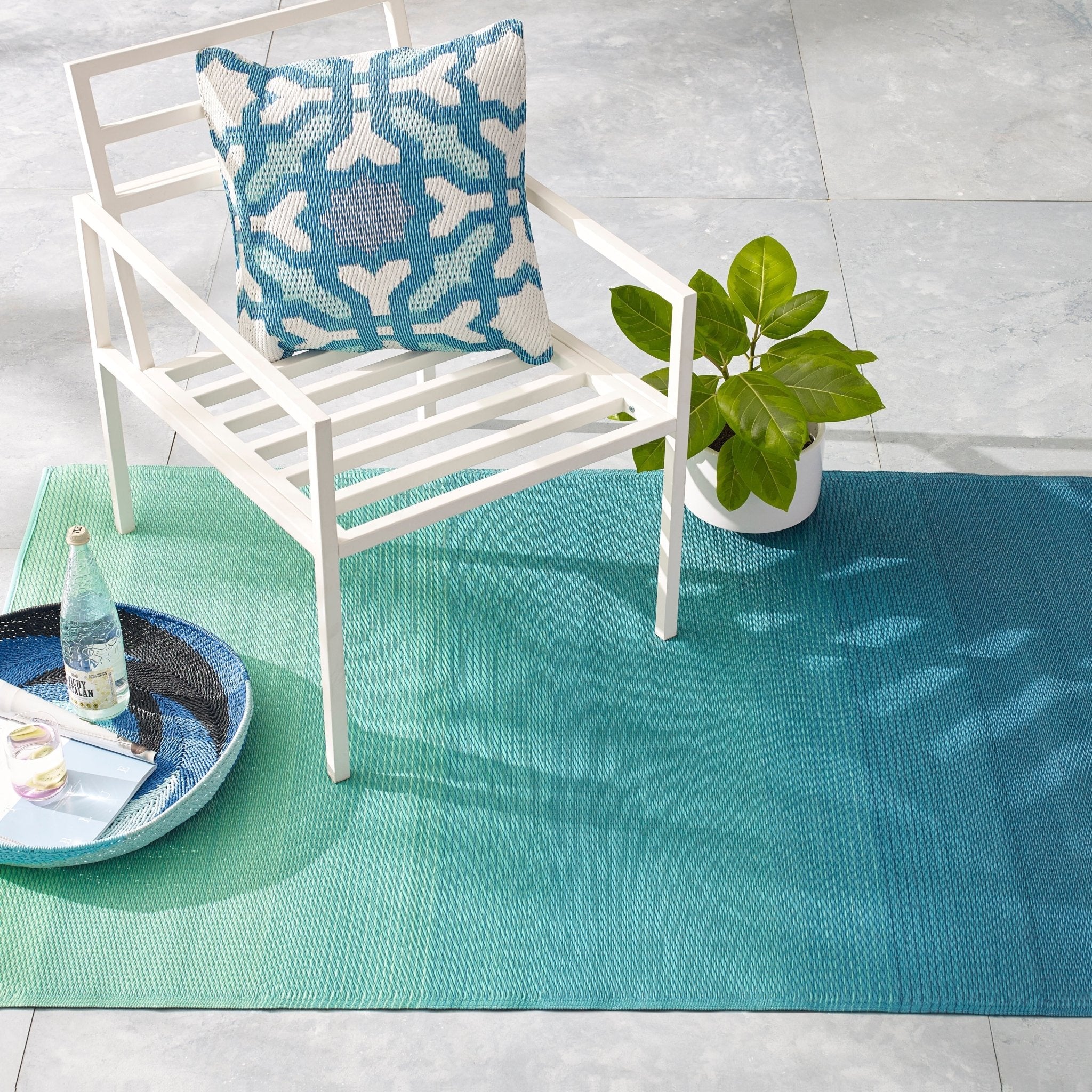 Big Sur Outdoor Rug for Patios & Living Spaces 3' x 5' Teal