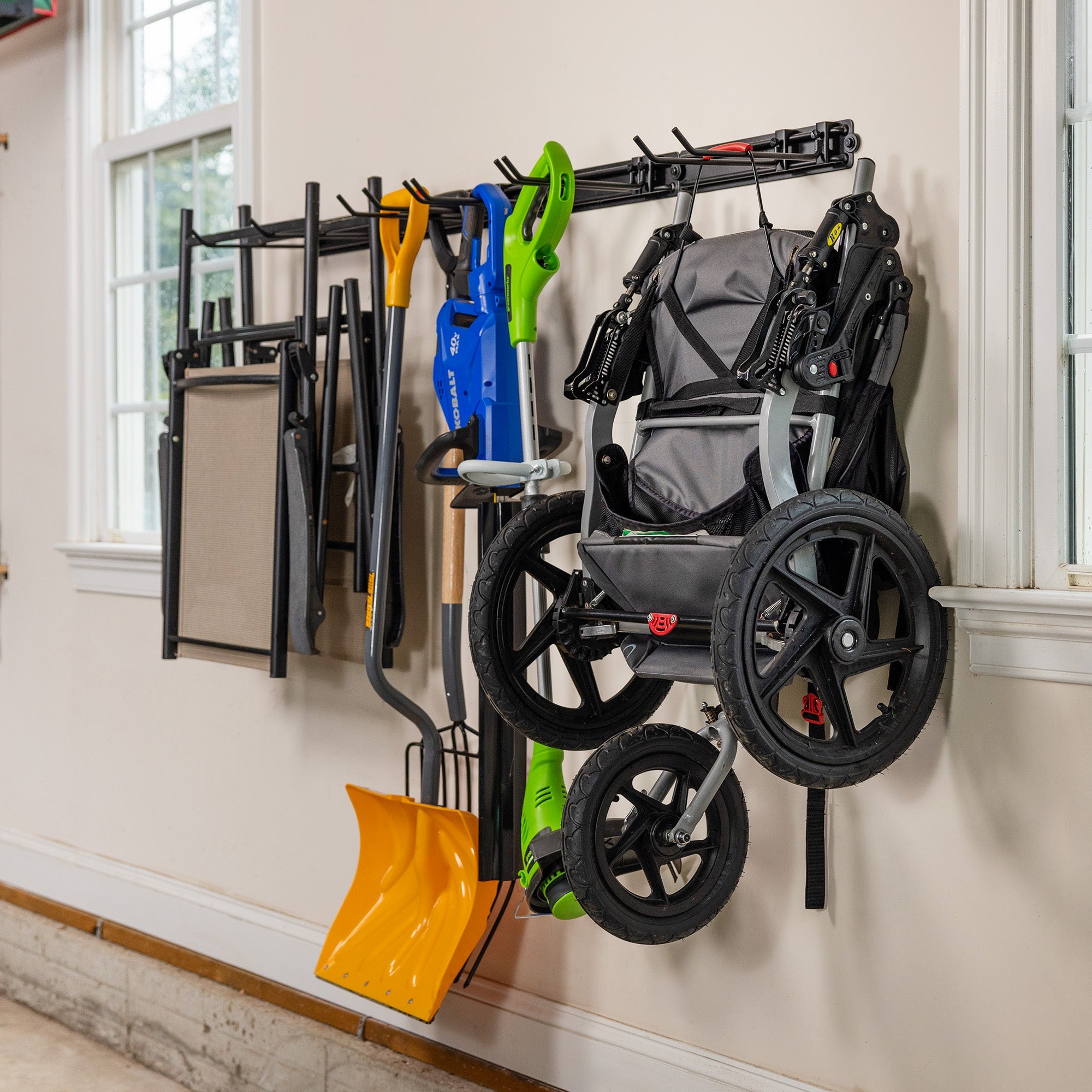 Multi-Use Adjustable Wall Track - 64" Long Tool Organizer