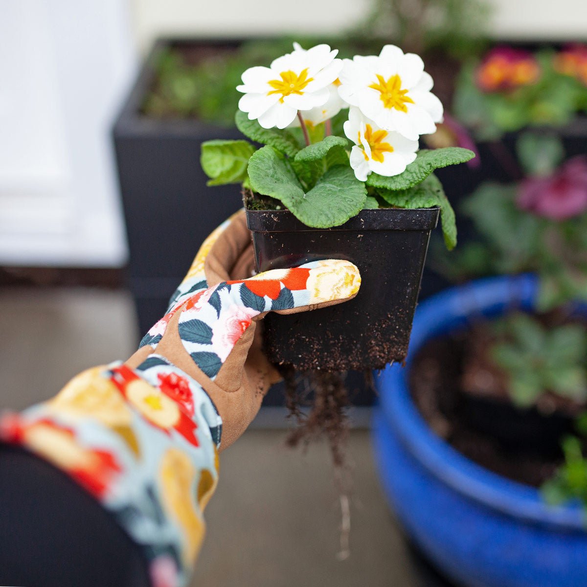 Botanical Print Gardening Arm Saver Gloves Small Woodland Garden