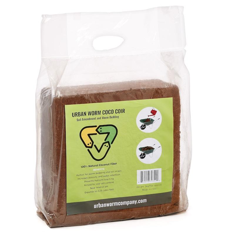 Urban Worm Coco Coir - Compressed Coconut Fiber Block
