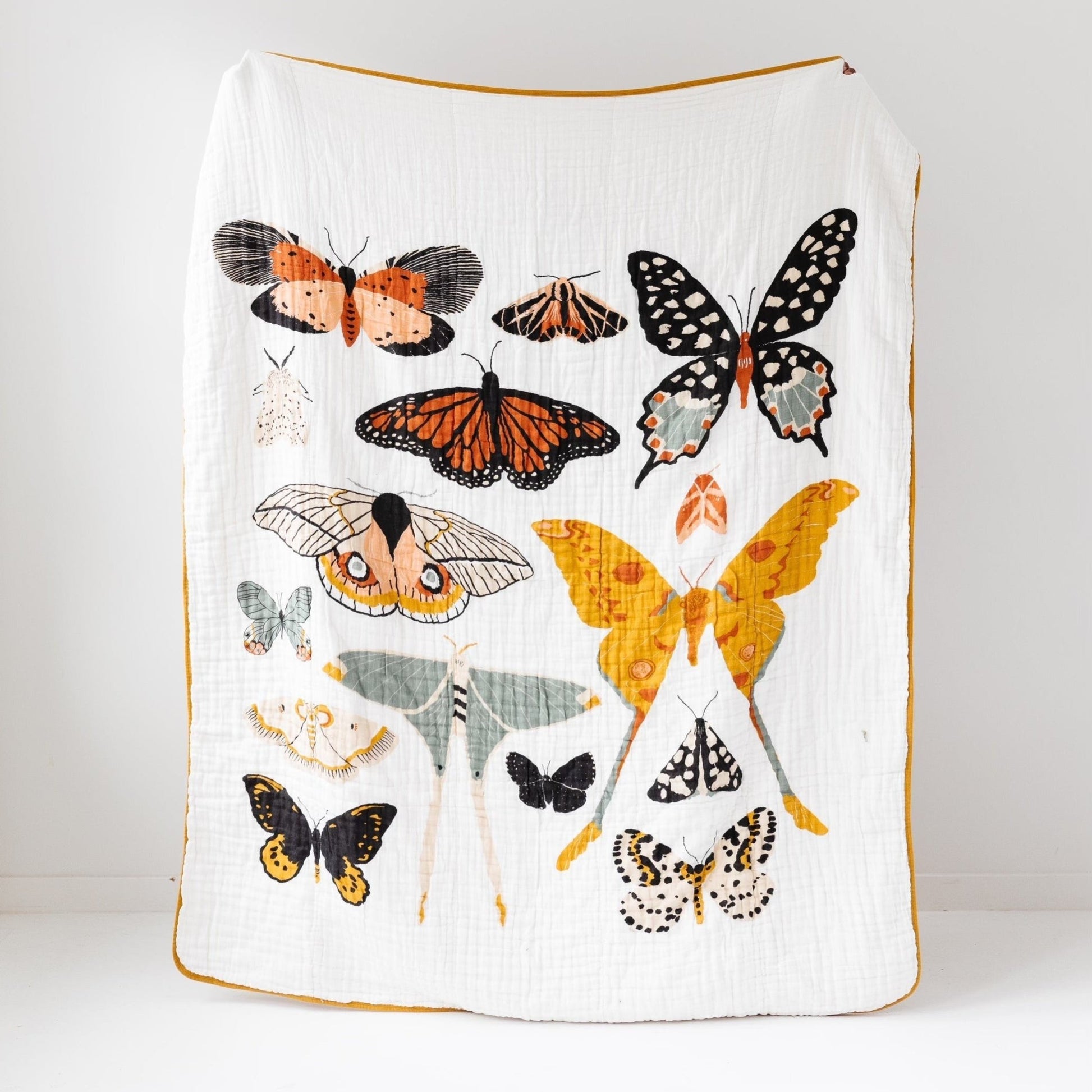 Butterfly Collector Reversible Cotton Muslin Throw Blanket
