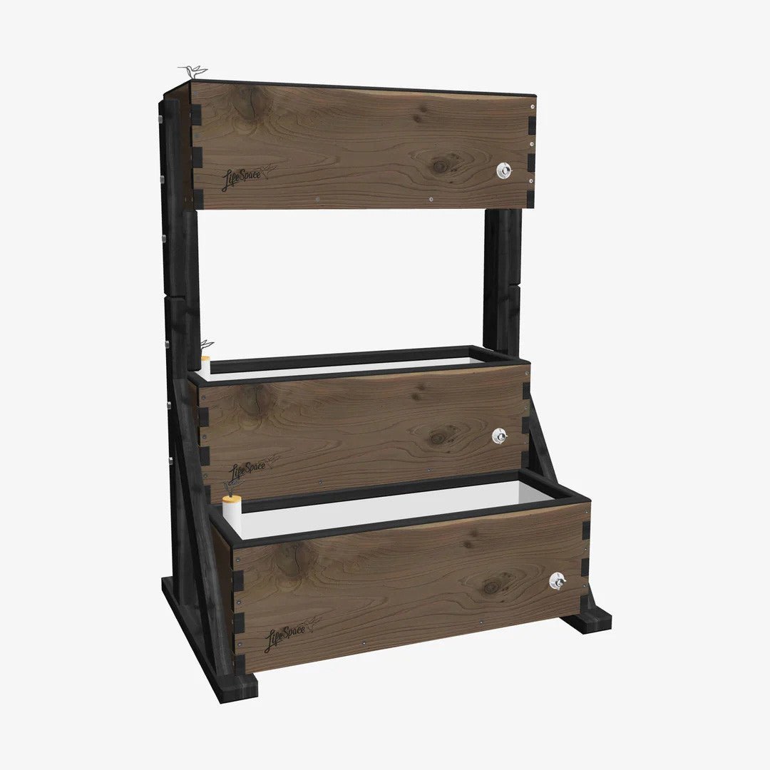 Canopy Self-Watering Vertical Cedar Planter Modern Patina