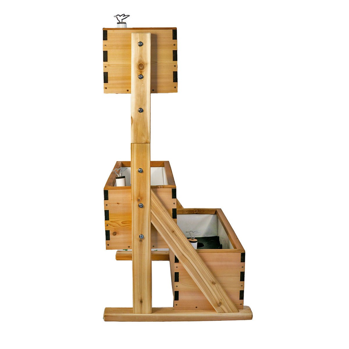 Canopy Self-Watering Vertical Cedar Planter Raw Cedar
