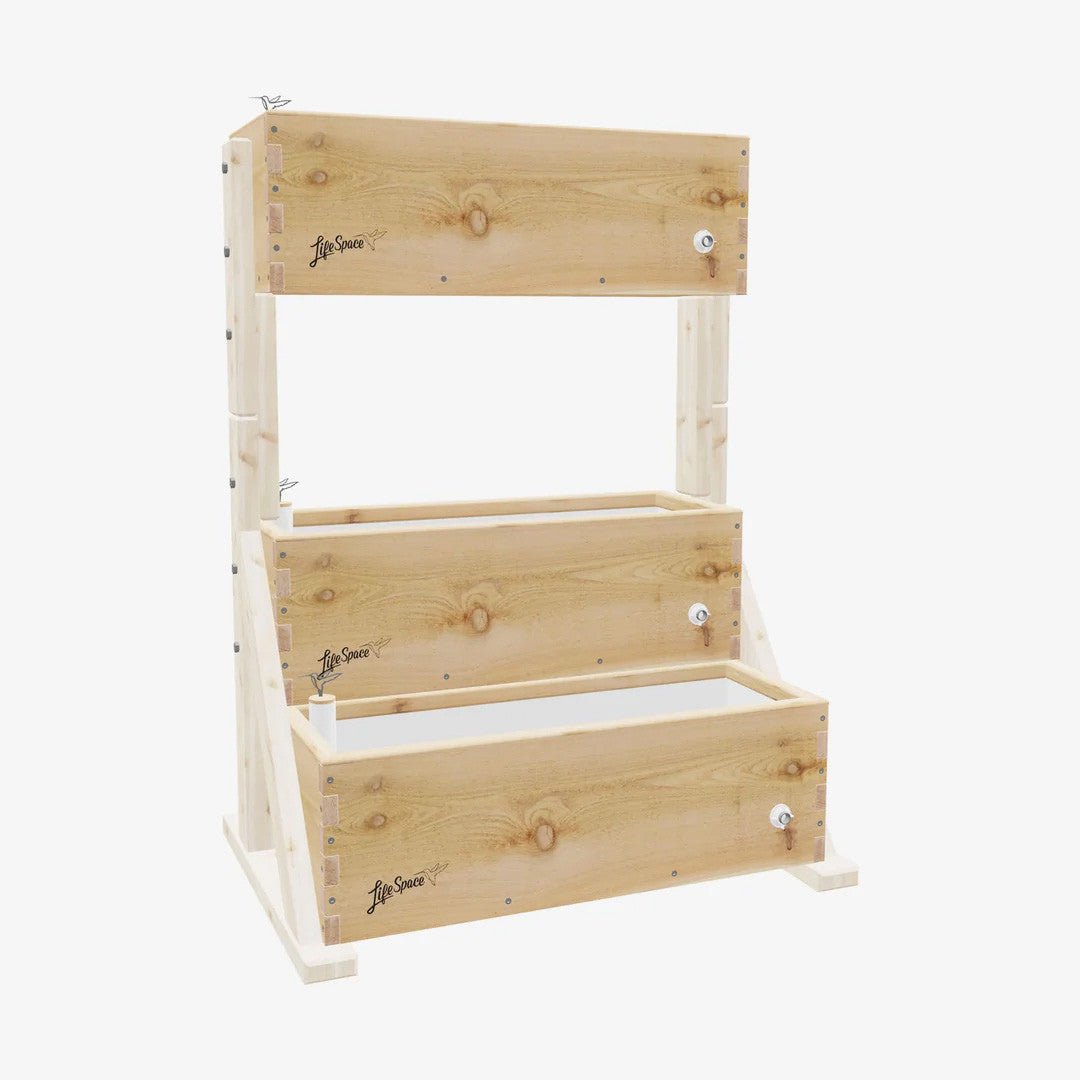 Canopy Self-Watering Vertical Cedar Planter Raw Cedar