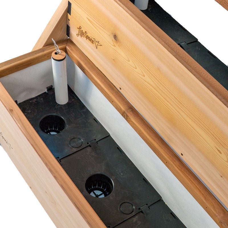 Canopy Self-Watering Vertical Cedar Planter Raw Cedar
