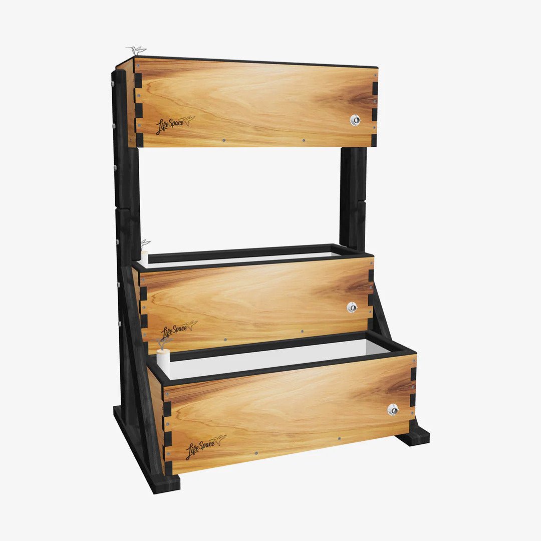 Canopy Self-Watering Vertical Cedar Planter Raven