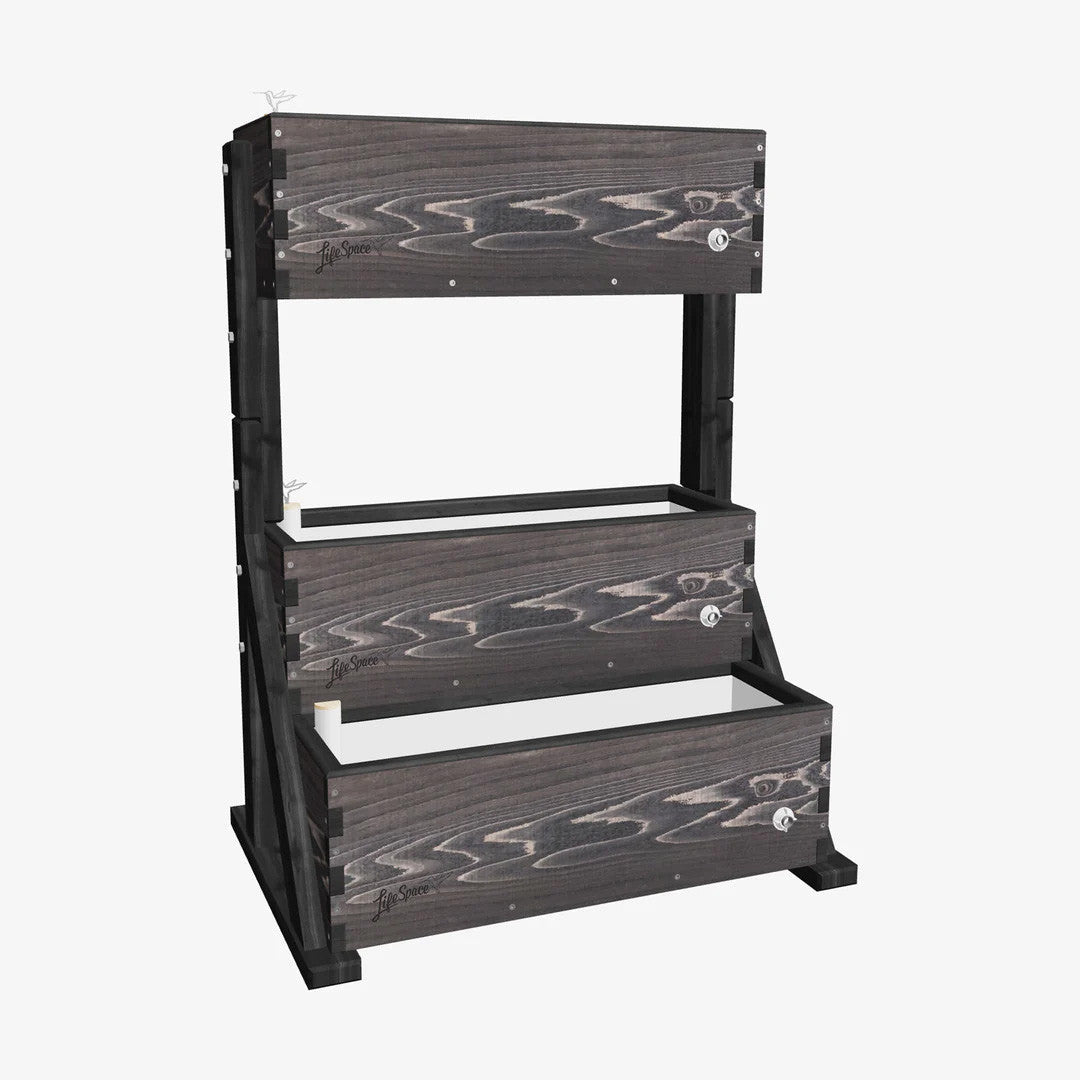 Canopy Self-Watering Vertical Cedar Planter Raven