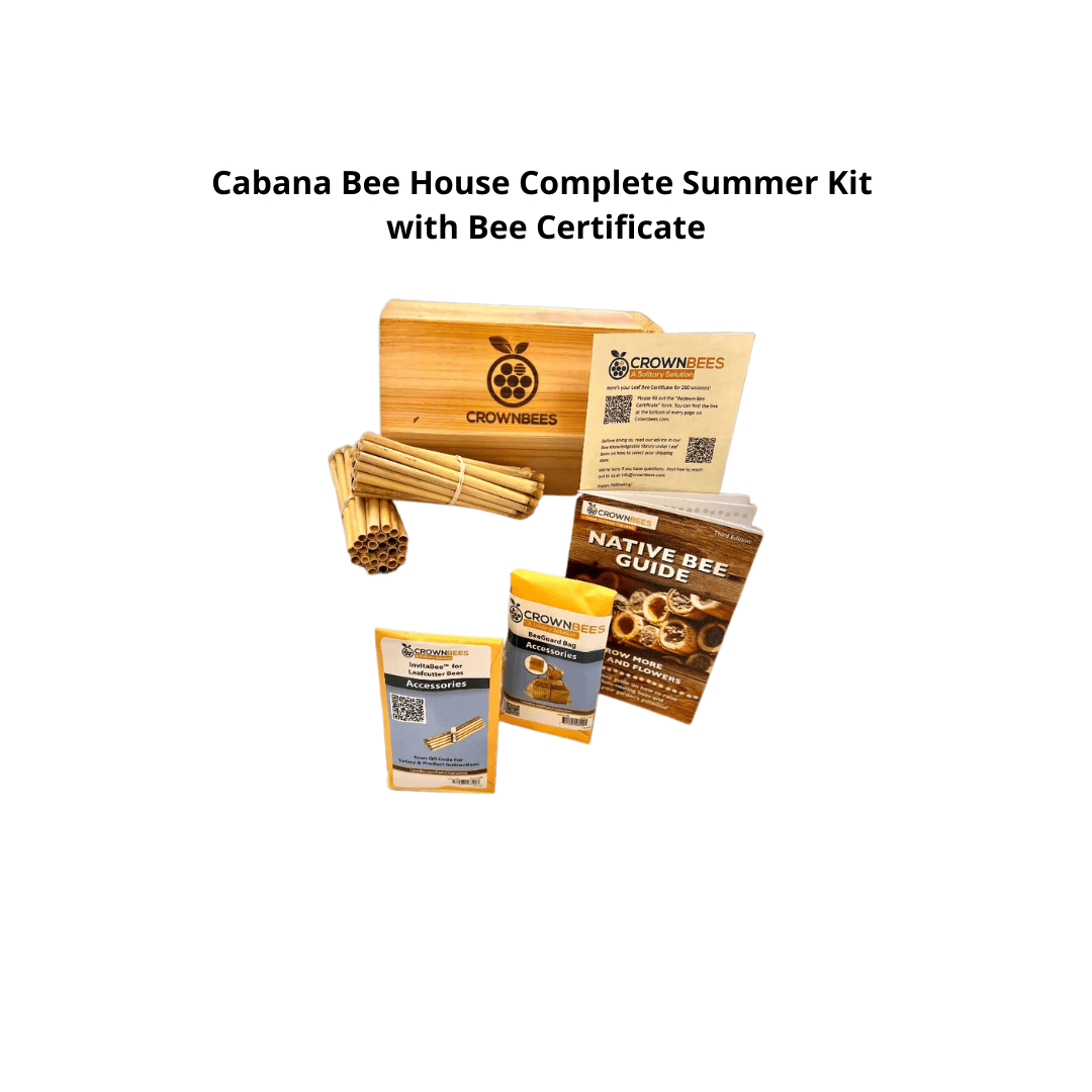 Cedar Cabana Complete Kit Bee House & Bee Certificate Spring Mason Bees (temps 55-80F)