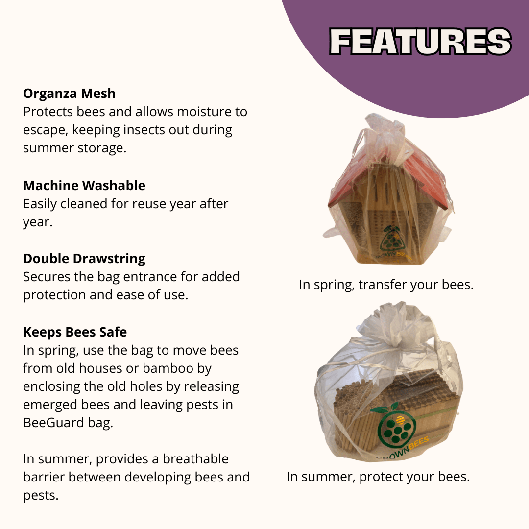 Cedar Chalet Complete Kit Bee House & Bee Certificate Spring Mason bees (temps 55-80F)