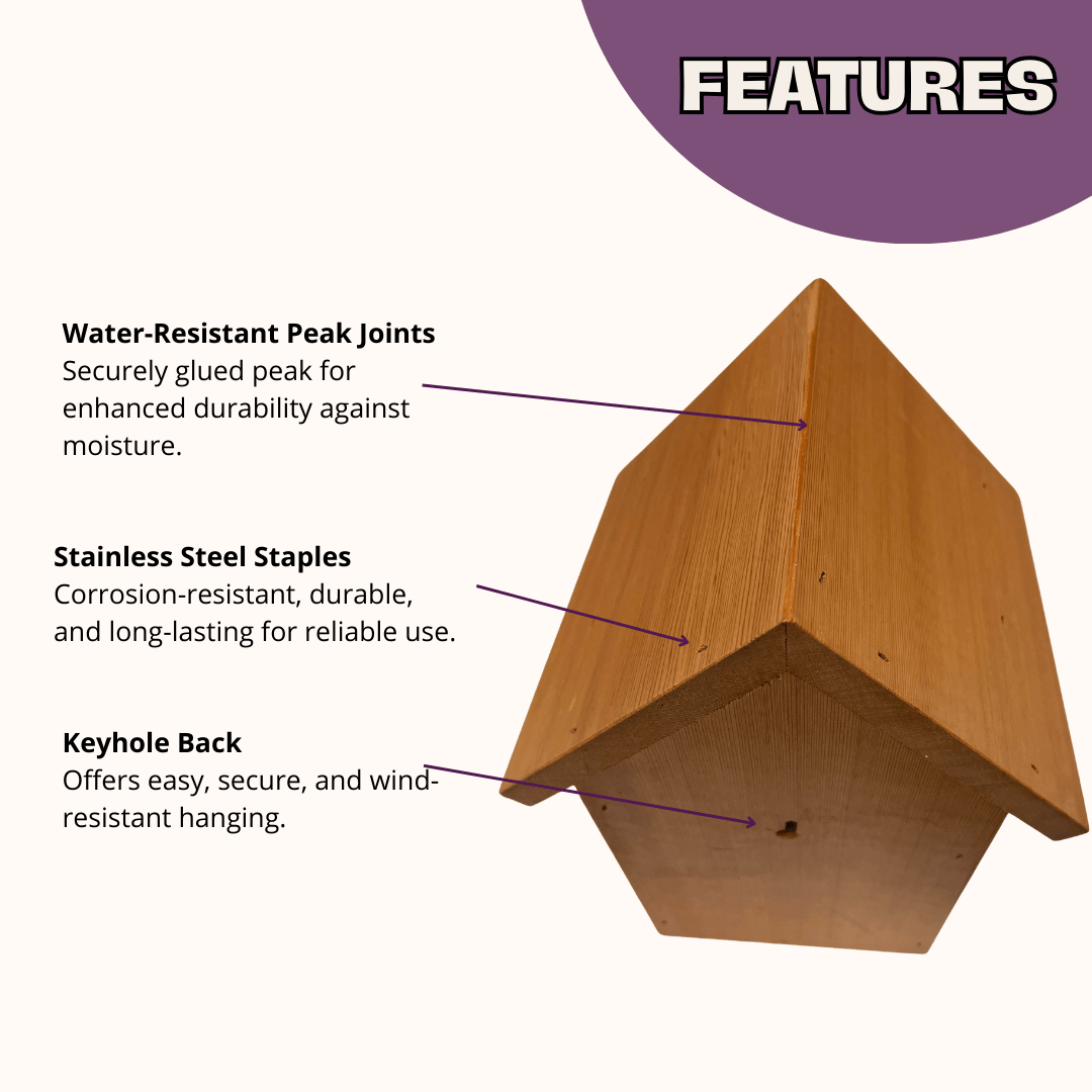 Cedar Chalet Complete Kit Bee House & Bee Certificate Spring Mason bees (temps 55-80F)