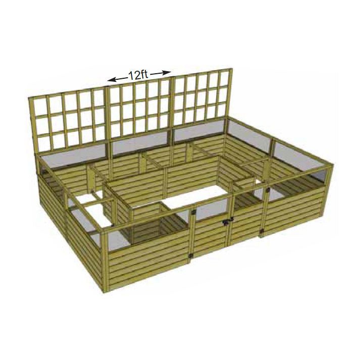Cedar Complete Raised Garden Bed Kit - 12' x 8'