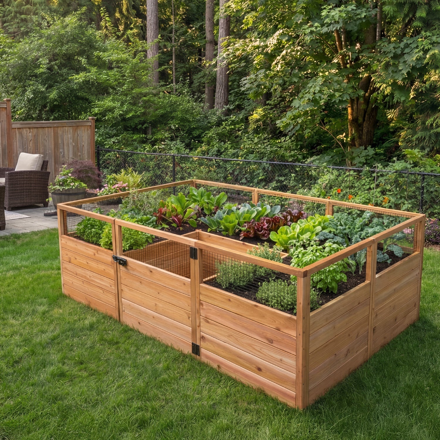 Cedar Complete Raised Garden Bed Kit - 8' x 5' x 20" option3