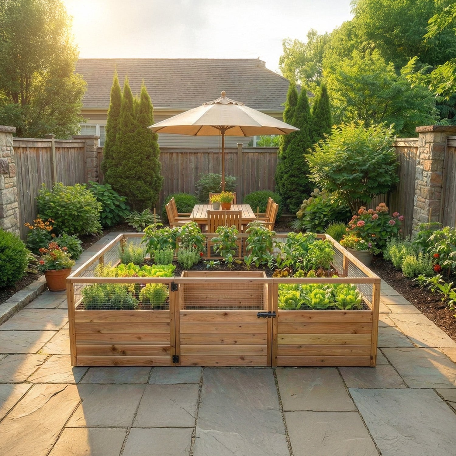 Cedar Complete Raised Garden Bed Kit - 8' x 5' x 20" option3