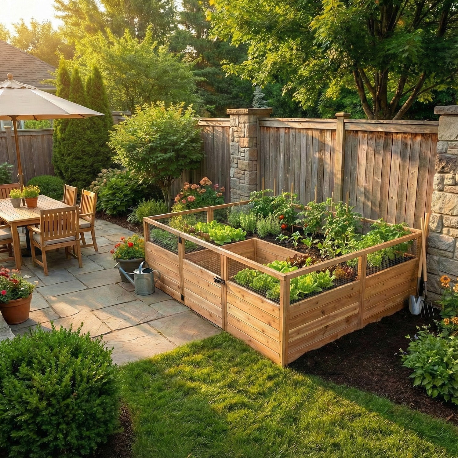 Cedar Complete Raised Garden Bed Kit - 8' x 5' x 20" option3