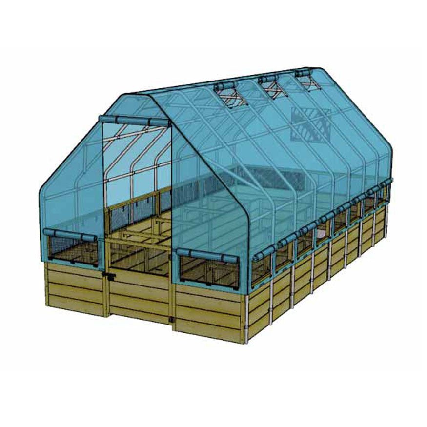 Cedar Complete Raised Garden Bed Kit with Greenhouse Cover 8' x 16' option3