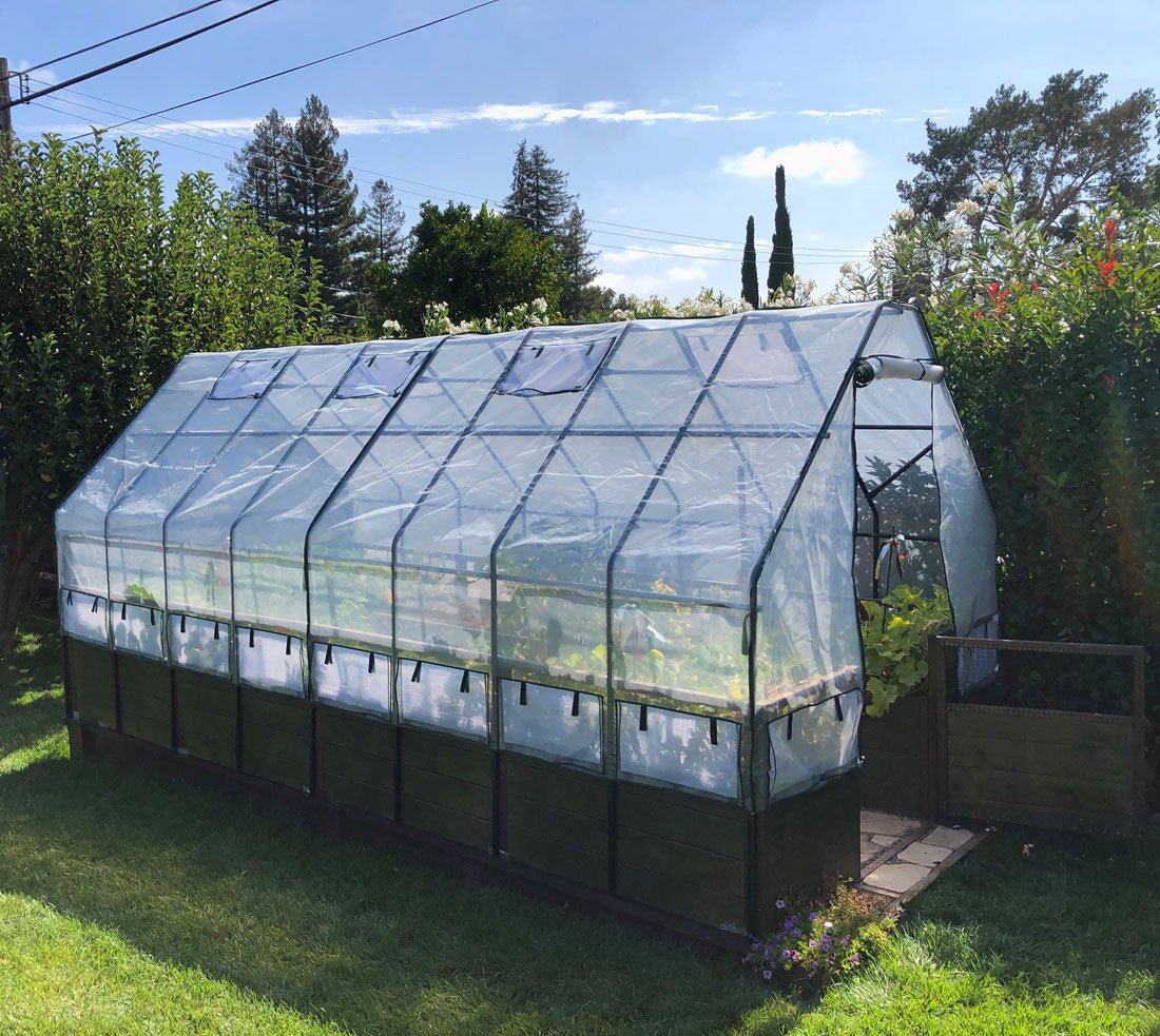 Cedar Complete Raised Garden Bed Kit with Greenhouse Cover 8' x 16' option3