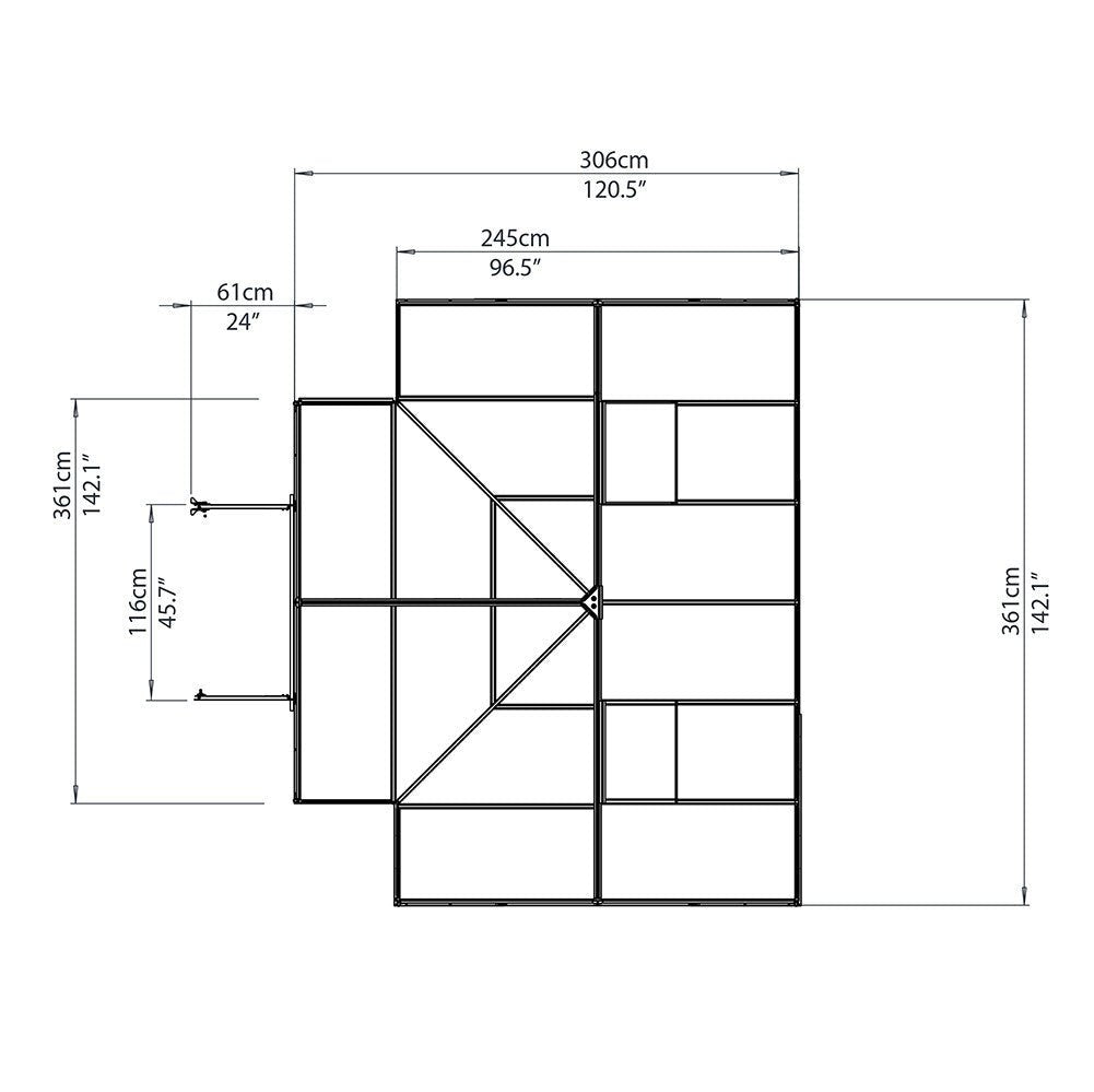 Chalet 12' x 10' Greenhouse option3