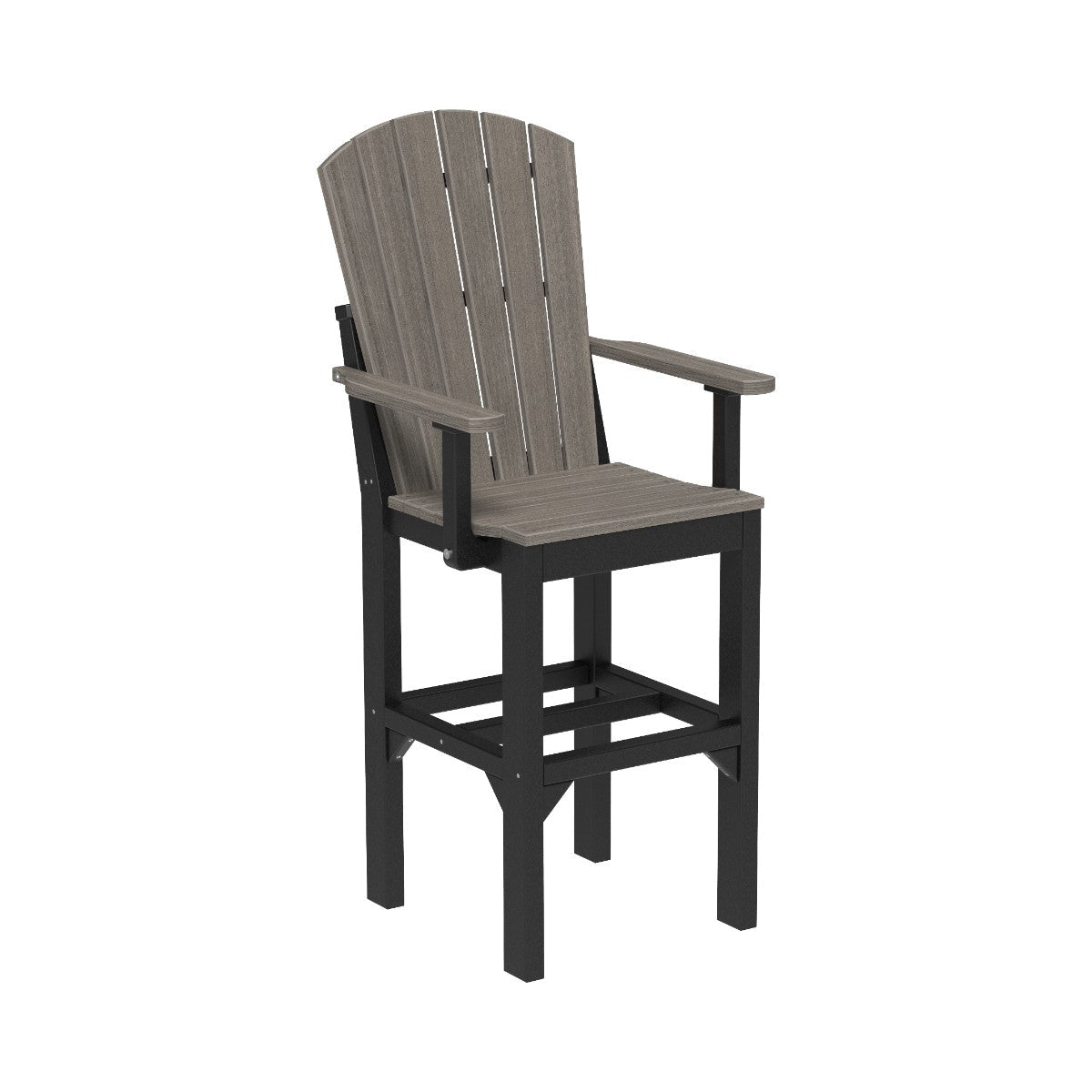 Classic Adirondack Arm Chair coastal-gray-black Bar Height (42")