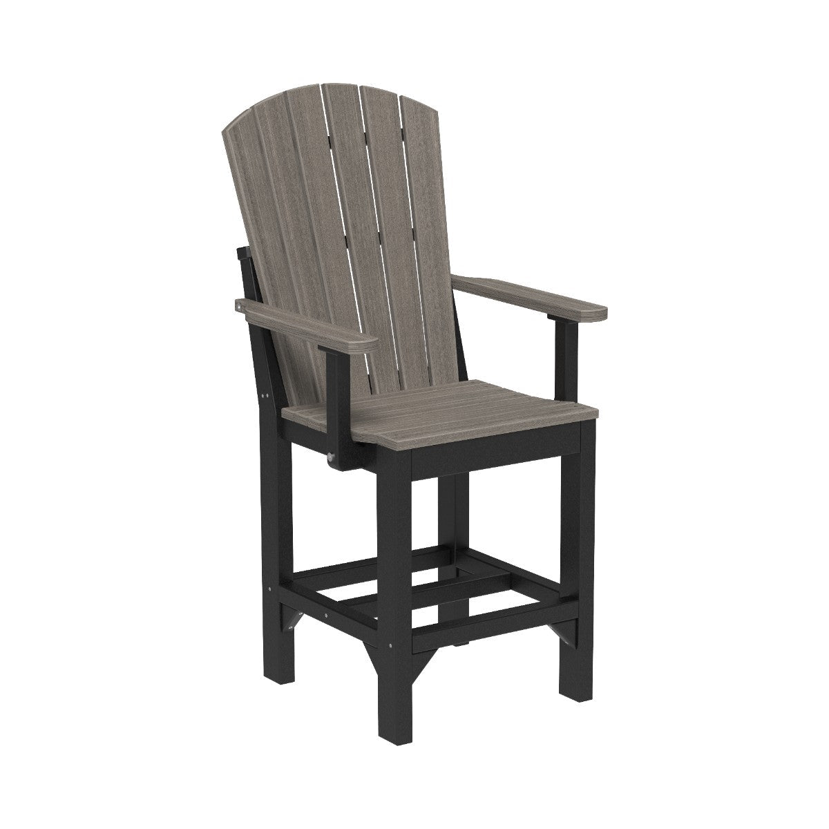 Classic Adirondack Arm Chair coastal-gray-black Counter Height (36")