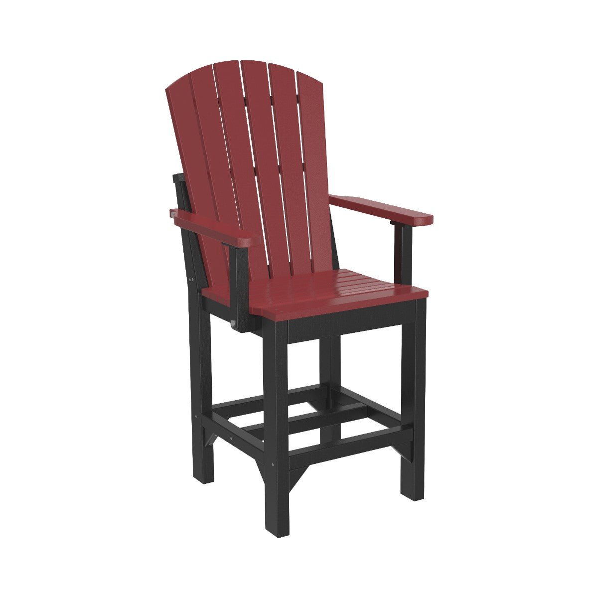 Classic Adirondack Arm Chair cherrywood-black Counter Height (36")