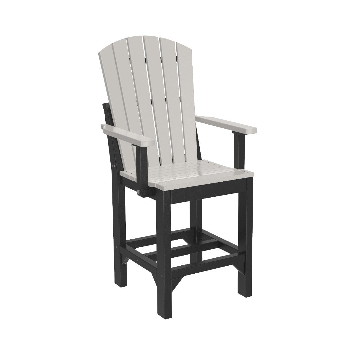Classic Adirondack Arm Chair dove-gray-black Counter Height (36")