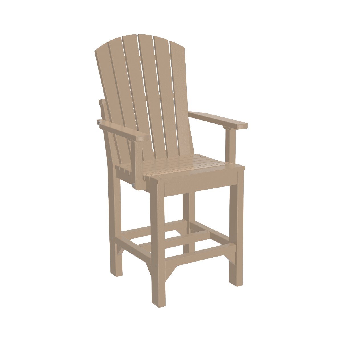 Classic Adirondack Arm Chair weatherwood Counter Height (36")