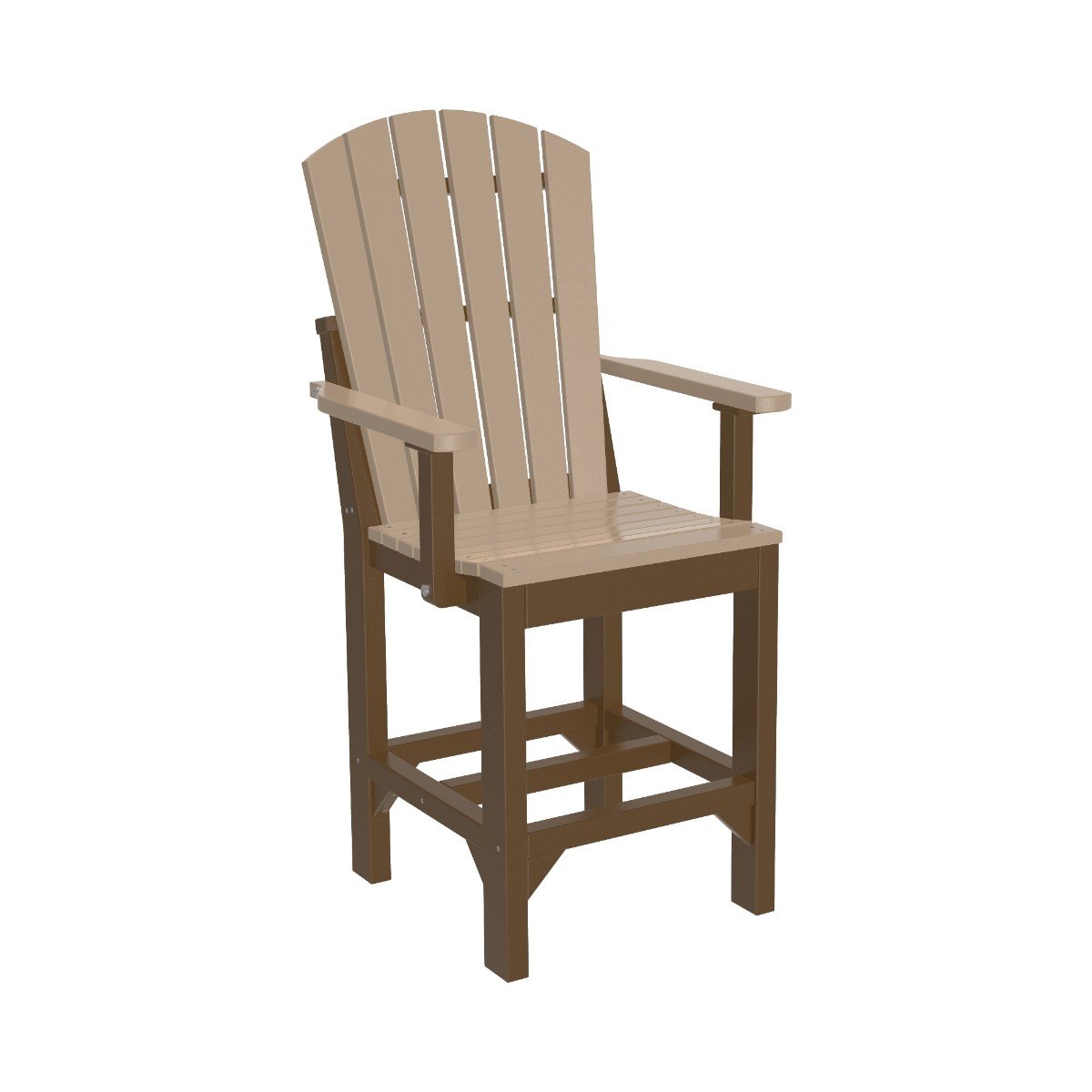 Classic Adirondack Arm Chair weatherwood-chestnut-brown Counter Height (36")