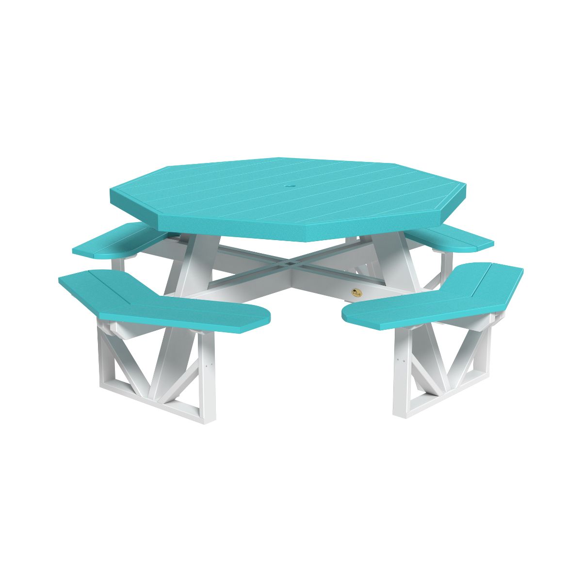 Classic Octagonal Picnic Table - 5' Long aruba-blue-white