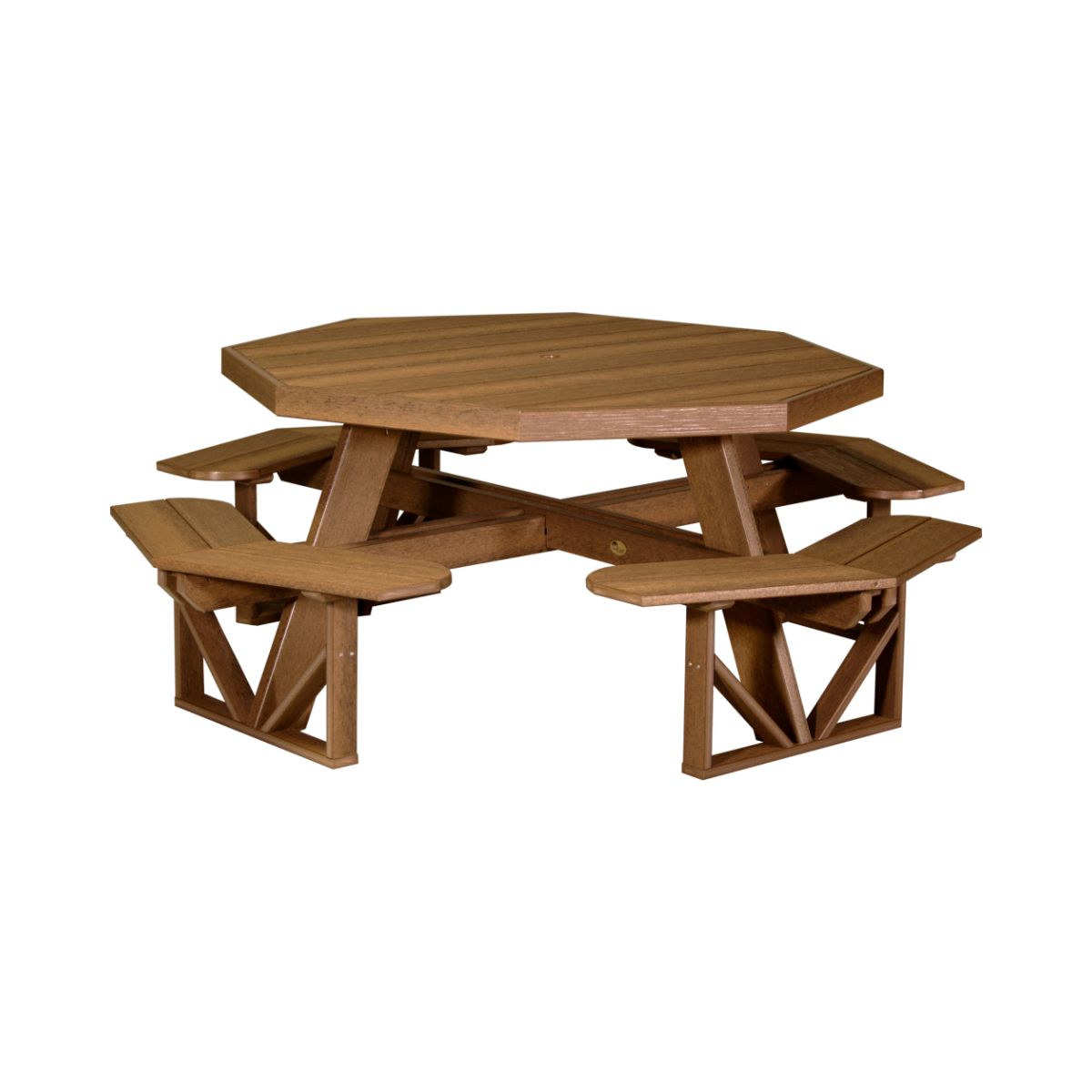 Classic Octagonal Picnic Table - 5' Long antique-mahogany