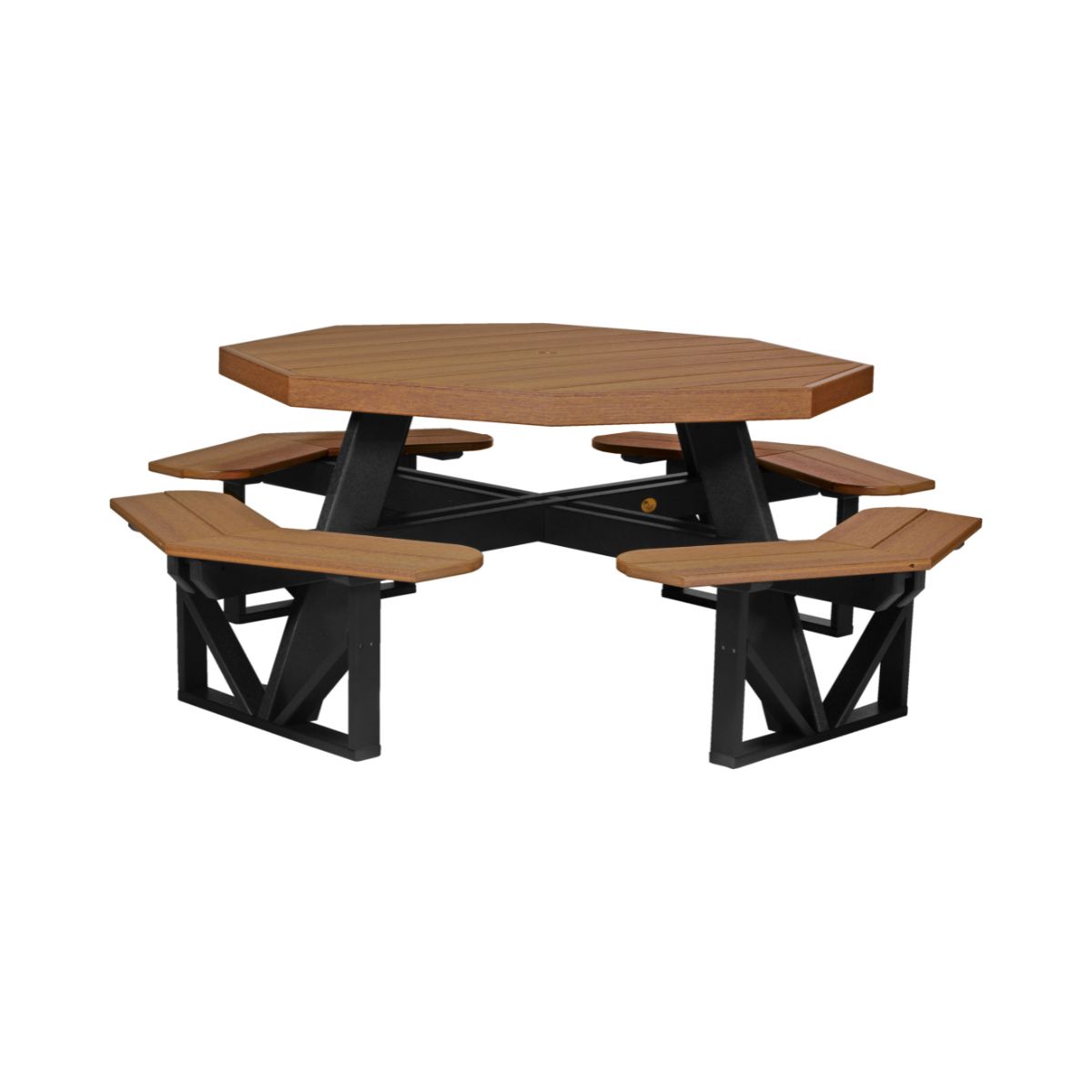 Classic Octagonal Picnic Table - 5' Long antique-mahogany-black